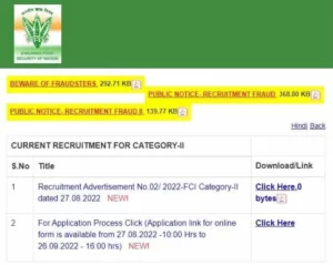 FCI Category III Recruitment 2022 Apply Online