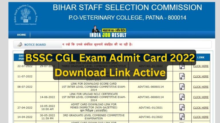 BSSC CGL Admit Card 2022 [Released] Direct Link To Check - How To ...