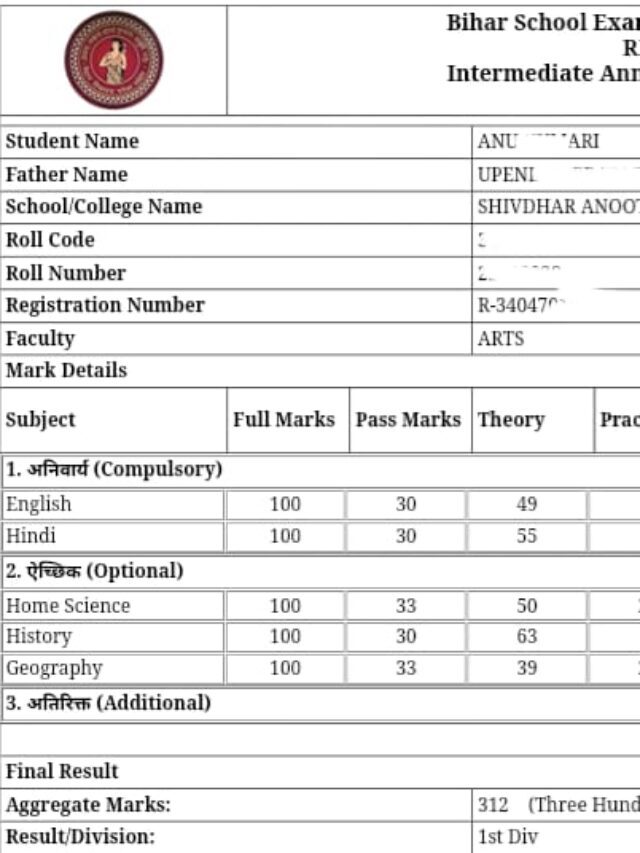 Bihar Board 12th Result 2023 Live – BSEB बिहार बोर्ड इंटर रिजल्ट 2023 जारी