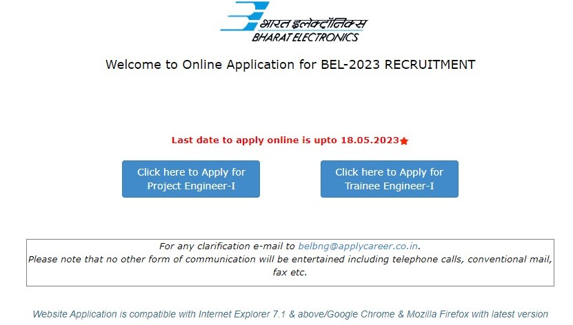 BEL India Vacancy 2023